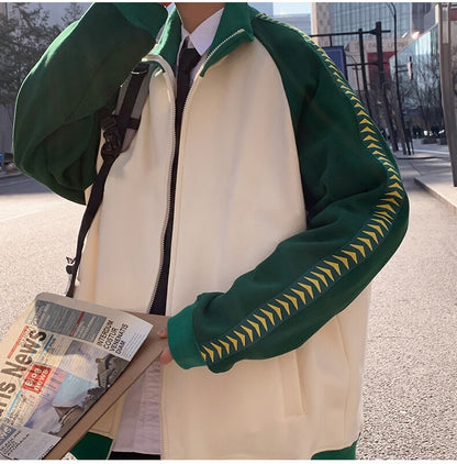 Bonsir Vintage Baseball Jassen Mannen Vrouwen Harajuku Stiksels simple Streetwear Casual Losse Varsity Jacket Paar student coat