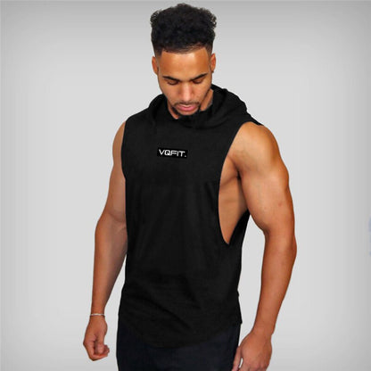 sanyamk Running Vest Brand Gym Clothing Mens Bodybuilding Hooded Tank Top Cotton Sleeveless Vest Sweatshirt Fitness Workout Sportswear