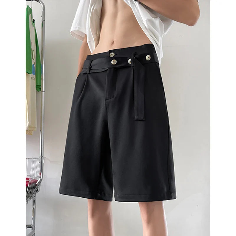 sanyamk Summer Suit Shorts Men Fashion Social Mens Dress Shorts Korean Loose Casual Suit Shorts Mens Office Formal Shorts Large Size