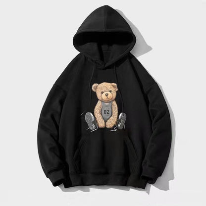 Bonsir Limited New Fun Hoodie Fashion Street Bear Print Graphic Simple Harajuku Hip Hop Casual Style Cotton Men's Hoodies Sweatshirts