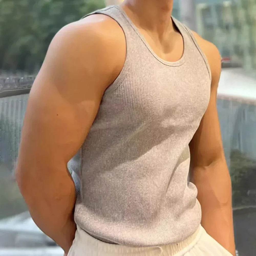 Bonsir Mens Sexy Shaping Sports Fitness Casual Cotton Vest 2024 New Genderless American Street Elastic Slim Solid Color Tank Top Unisex