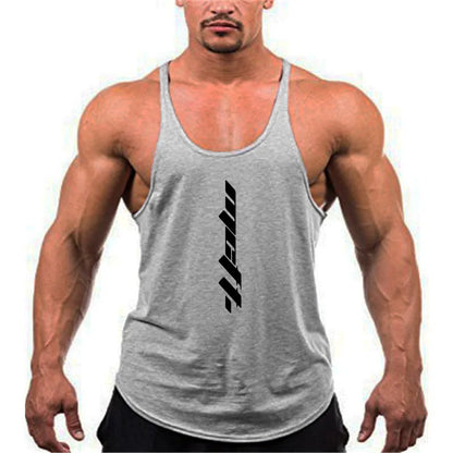 sanyamk Mens Gym Clothing Bodybuilding Tank Tops Fitness Training Sleeveless Shirt Cotton Muscle Running Vest Casual Sports Singlets