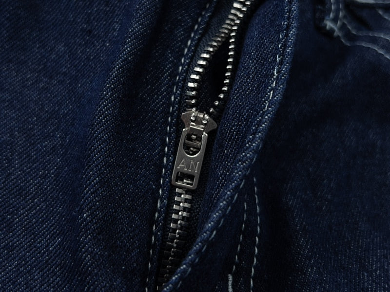 Bonsir Harajuku Solid Color Multi-pockets Jeans Pants Men and Women Straight Cargo Pants Washed Streetwear Baggy Casual Denim Trousers