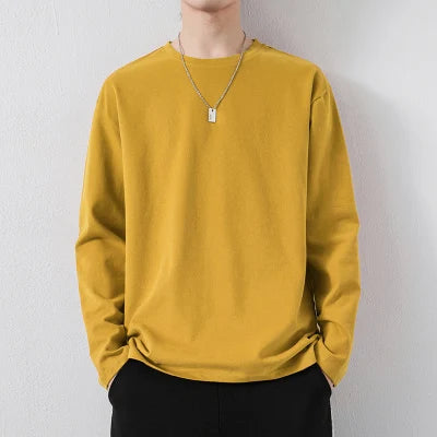 sanyamk  -   Spring Summer Men Basic Solid Color T-Shirts Mens  Slim Fit Soft Tops Tees Male Oversized Plain TShirts M-5XL