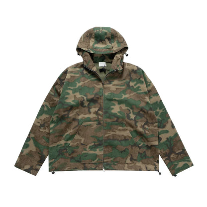 sanyamk Streetwear Color Match Camouflage Hooded Jacket for Men and Women Windbreaker Casual Loose Coat Outwear Baggy Patchwork Clothes