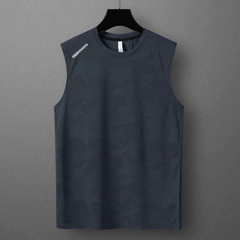 sanyamk 2024 Summer New Sports Running Undershirt Men'S Sleeveless T-Shirt Ultra-Thin Shoulders Fitness Bottoming Shirt Casual Fashion