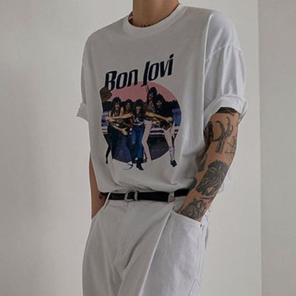 Bonsir Print Male Short Sleeve T-Shirts Men's High Street O-neck Tee Korean Fashion Pullover 2023 Spring Stylish New Tops