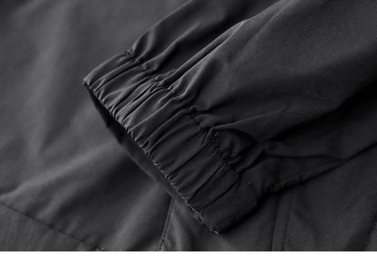 sanyamk Autumn Trekking Hooded Work Jacket Men's Windproof New Loose Half Zipper Stormsuit Outdoor Camping Hiking Riding Coat Tooling