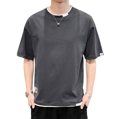 sanyamk 2022 Summer New Men's T-Shirt Trend Half-Sleeve T-Shirt Fashion Loose Casual Stretch Large Size Top T-Shirt