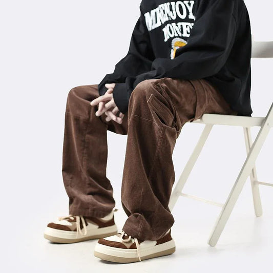 sanyamk Vintage Cargo Pants for Men Retro Black Cargo Trousers Male Pockets Loose Casual Oversize Japanese Streetwear Hip Hop