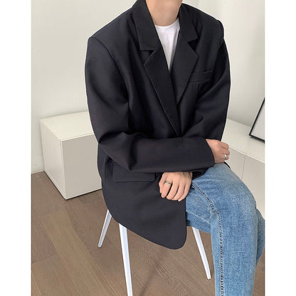 sanyamk Men's High-quality Casual Suit Jackets Formal Western-style Clothes Loose Black/brown/green Blazers Business Coats S-XL