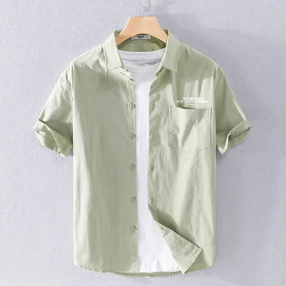 sanyamk Simple Young Men's Cotton Shirt Small Fresh