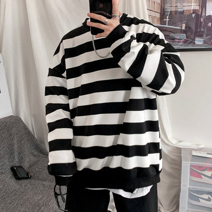 Bonsir Autumn Spring Men Classic Striped Hoodies Mens Hip Hop Streetwear Sweatshirt Male Casual Trend Cotton Pullover