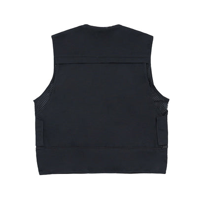 Bonsir High Street Multi-pockets Sleeveless  Zipper Jackets for Male and Female Retro V Neck Oversized Autumn Tank Tops Loose Vest