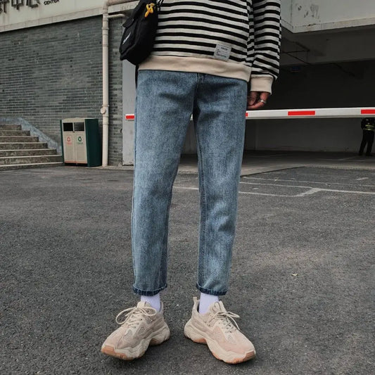 Bonsir Spring and Autumn New Fashion Trend Retro Jeans Men's Casual Elastic Comfortable High-Quality Large Size Trousers G101