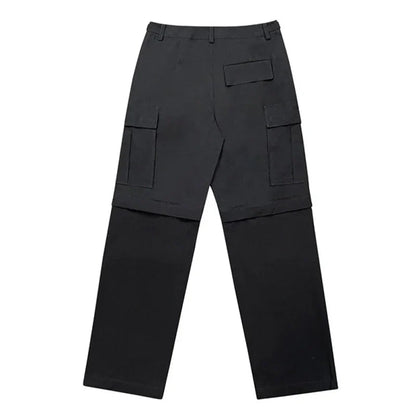 sanyamk Travis Scott Y2K Cargo Pants Men Hip Hop Streetwear Low Waist Cargo Trousers Male Black Workwear Cotton Multi-pocket