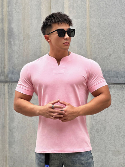 sanyamk New Arrived V neck short sleeve men t shirt Slim Fit t-shirt men Skinny casual summer tshirt camisetas hombre M-3XL