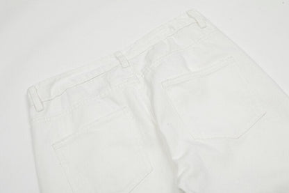 sanyamk High Street Sanskrit Embroidered Flared Jeans Men and Women Vibe Style Loose Straight Casual Denim Trousers Retro Baggy Pants