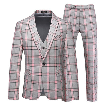 sanyamk Men's Business Banquet Suit 3 Piece Set Fashionable Men Wedding Ball Groom Dress Balzers and Pants with Vests Large Size 6XL