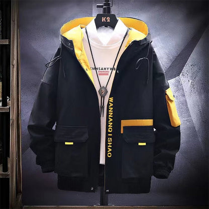 sanyamk New Jackets Men Fashion Hip Hop Windbreaker Coats Casual Jacket Men Cargo Bomber Mens Jackets Coats Outwear Streetwear C13