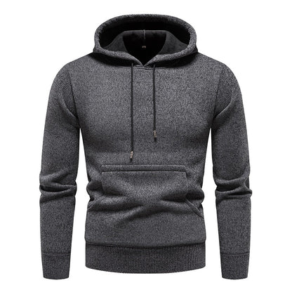 sanyamk New Autumn Winter Hoodies Men Fashion Hooded Sweatshirts Men Casual Knitted Pullovers Hooded Streetwear Solid Sports Sweatshirts