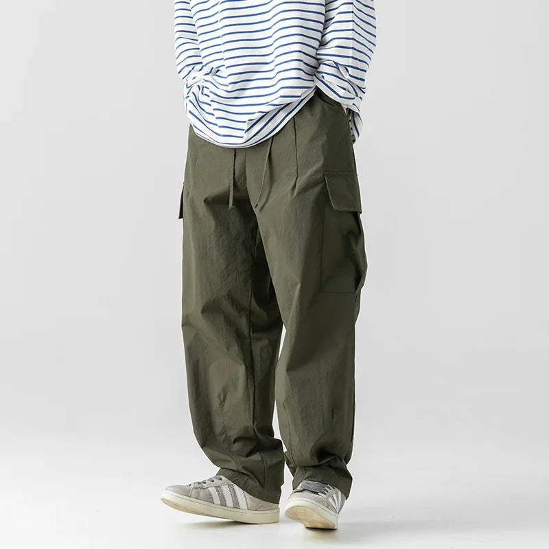 Bonsir Green Cargo Pants for Men Parachute Khaki Cargo Trousers Male Streetwear Hip Hop Loose Casual Oversize Spring Summer