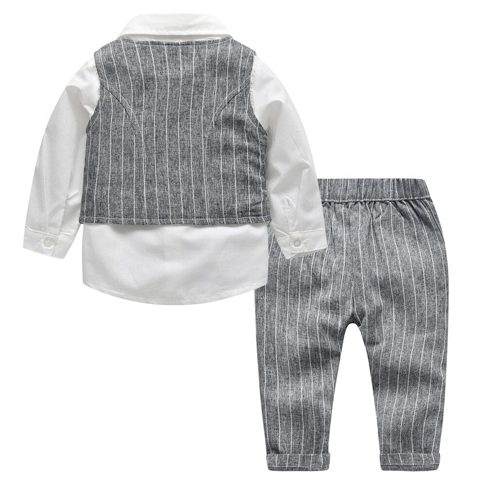 sanyamk Boy Suit Dress Long Sleeve Shirt Vest Trousers Gentleman Bow Tie Gentleman Suit Four Piece Set Of Boy Treasure