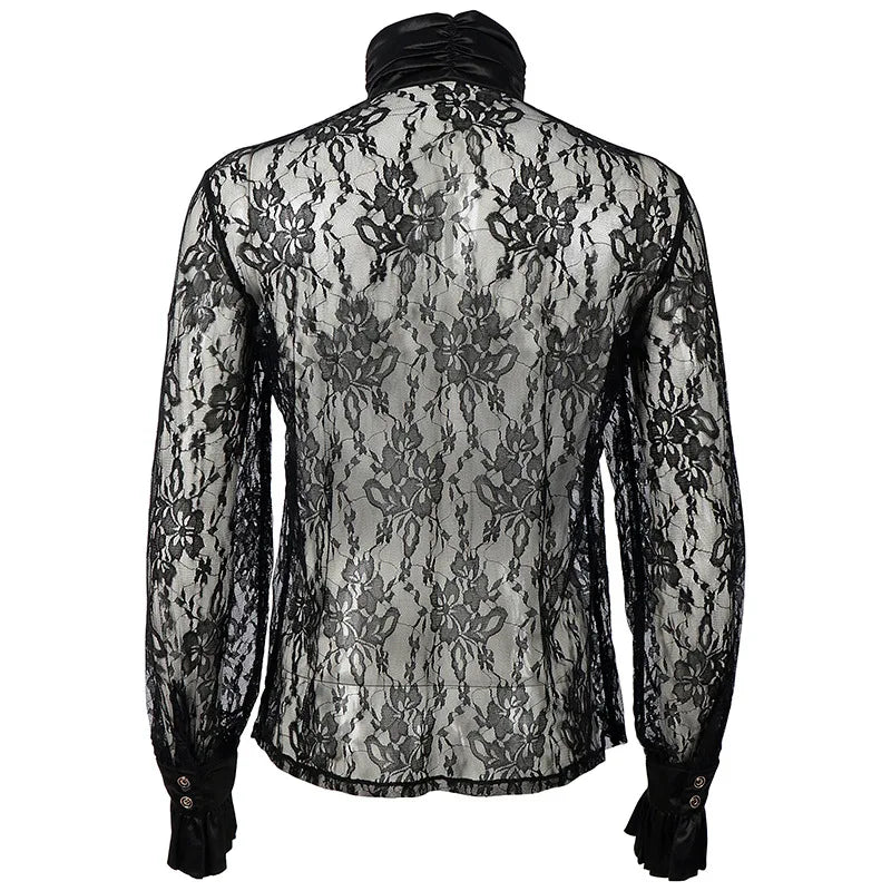 sanyamk Stealing Vampire Men/Women Shirts Renaissance Victorian Medieval Gothic Shirt Long sleeve lace Tops Costume Cosplay Unisex