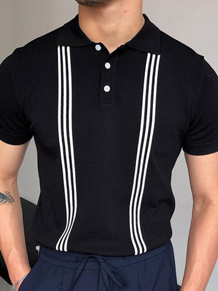 sanyamk trendy mens fashion mens summer outfits dope outfits mens street style mens spring fashion aesthetic outfits menSpring Contrast Striped Business Polo Shirts For Men Casual Turn-down Collar Man Top Tee Summer Short Sleeve Button T-shirt