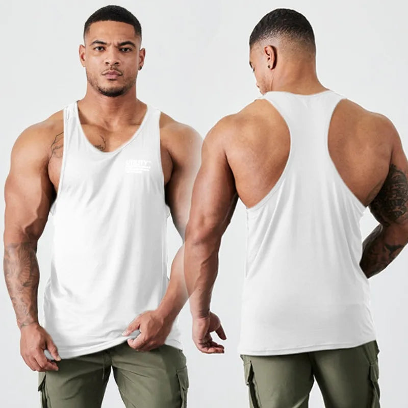 sanyamk New VQ Muscle Fitness Men's Short-sleeved Tide Sports Training Printed T-shirt Breathable Loose Undershirt Tops