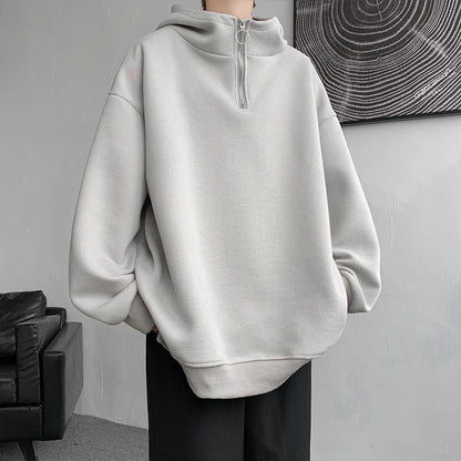 sanyamk Turtleneck Hoodie Zipper Pullovers Streetwear Hip Hop Hooded Sweatshirt Men Clothing Korean Couples Harajuku Coat