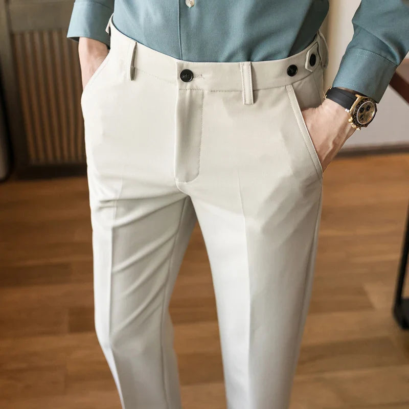 sanyamk Brand Clothing Fashion Male Spring High Quality Cotton Business Suit Trousers/Men's Pure Color Leisure Suit Pants 28-34