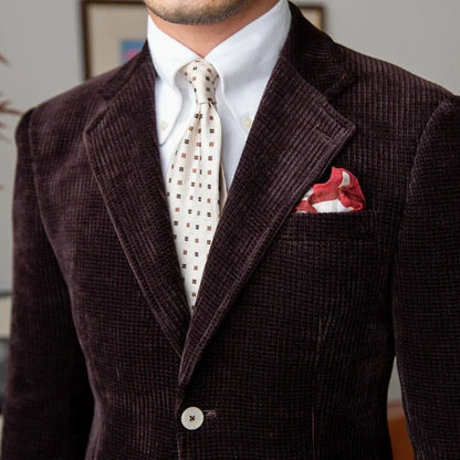 sanyamk Gentle Dress Banquet Chenille Fleece Thick Suit Coat Versatile Slim Warm Suit Retro Blazer Hombre Casual Coat Slim Long Sleeve