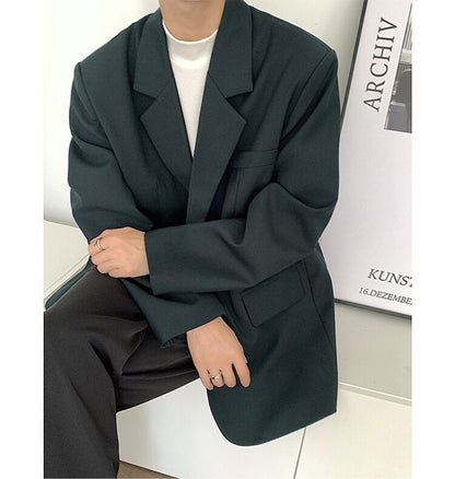 sanyamk Men's High-quality Casual Suit Jackets Formal Western-style Clothes Loose Black/brown/green Blazers Business Coats S-XL