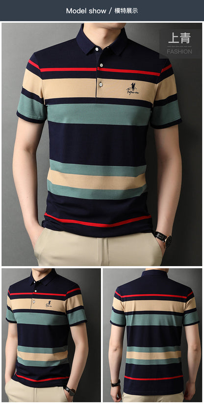 sanyamk Top Grade New Summer Brand Striped Embroidery Mens Designer Polo Shirts With Short Sleeve Casual Tops Fashions Men Clothing 2022