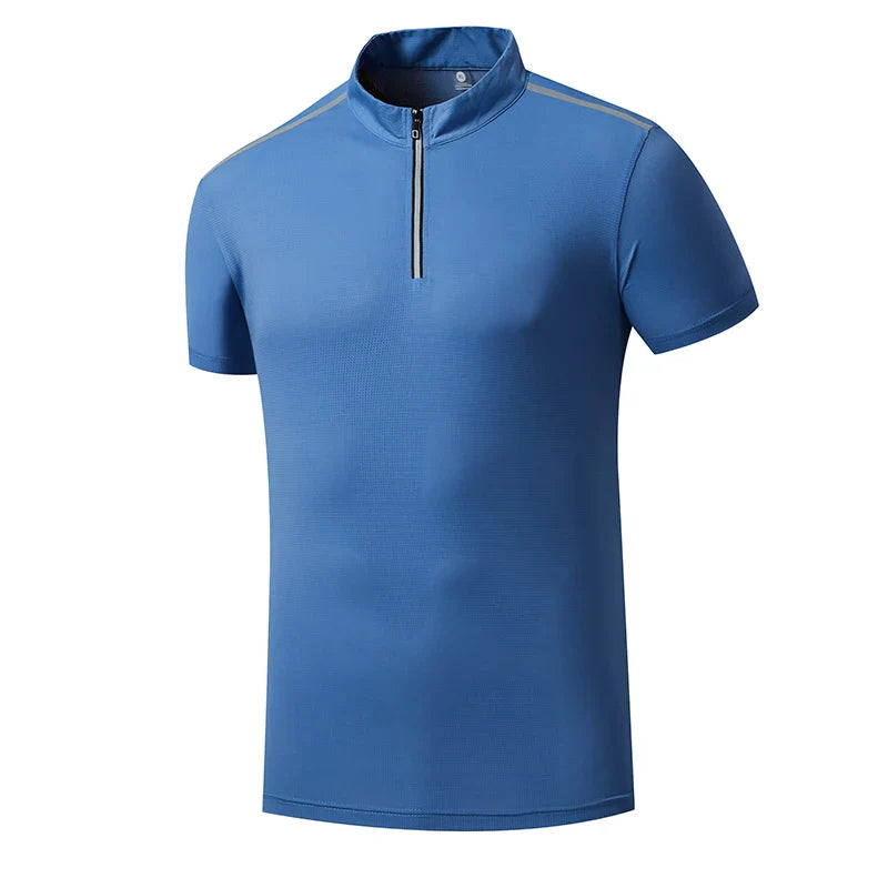 sanyamk Summer New Ice Silk Cool Nylon Ultra-Slip Polo Shirt With High Quality Casual Trend Thin Fashion Short-Sleeved T-Shirt