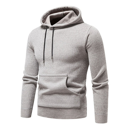 sanyamk New Autumn Winter Hoodies Men Fashion Hooded Sweatshirts Men Casual Knitted Pullovers Hooded Streetwear Solid Sports Sweatshirts