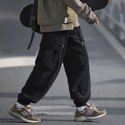 Bonsir  Corduroy Joggers Pants Solid Color Elastic Waist Fashion Brand Harem Pants Hip Hop Autumn Male Casual Trousers