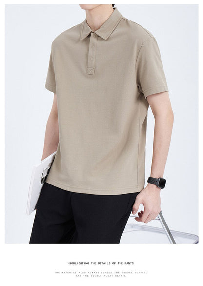 sanyamk Summer New Fashion Business Casual Men's Lapel T-shirts High Quality Solid Color Simple Classical Polo Shirts Male Pullover Tops