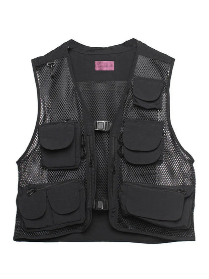 Bonsir Techwear Black Cargo Biker Vest Without Sleeve Tank Tops Men Sleeveless Top Men  Clothing Japanese Streetwear Hip Hop