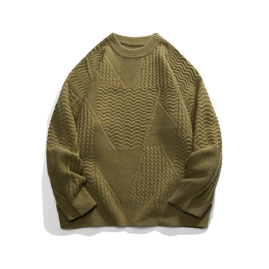 sanyamk  -  Vintage Style Men's Sweaters Knitted Twist Long Sleeve Pullovers Outwear Fashion Oversize Streetwear Jumper for Man Plus Size