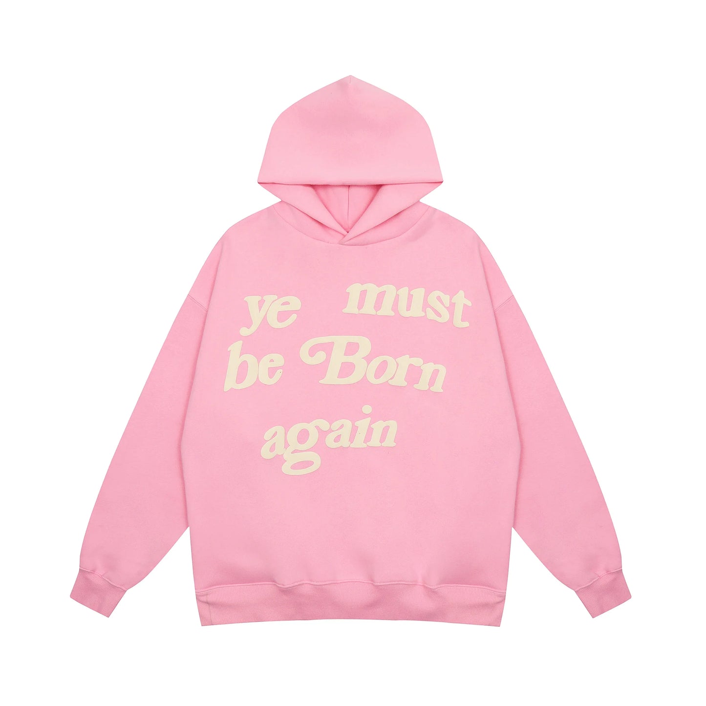 sanyamk Puff Print Kanye West Hoody Men Women 1:1 Pink Ye Must Be Born Again Hoodie Oversize Fit Pullovers CPFM Sweatshirts