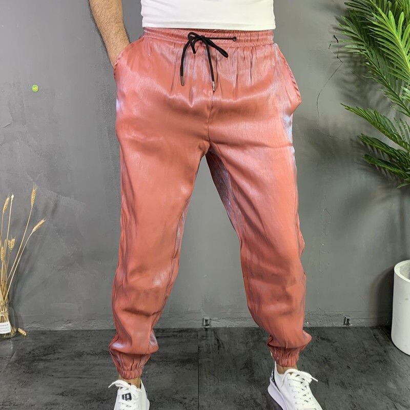 Bonsir Fashion Men's Harem Pants Summer Thin Sweatpants Ins Wind Bright Side Reflective Hip-hop Trousers Streetwear Man Clothiong 5XL