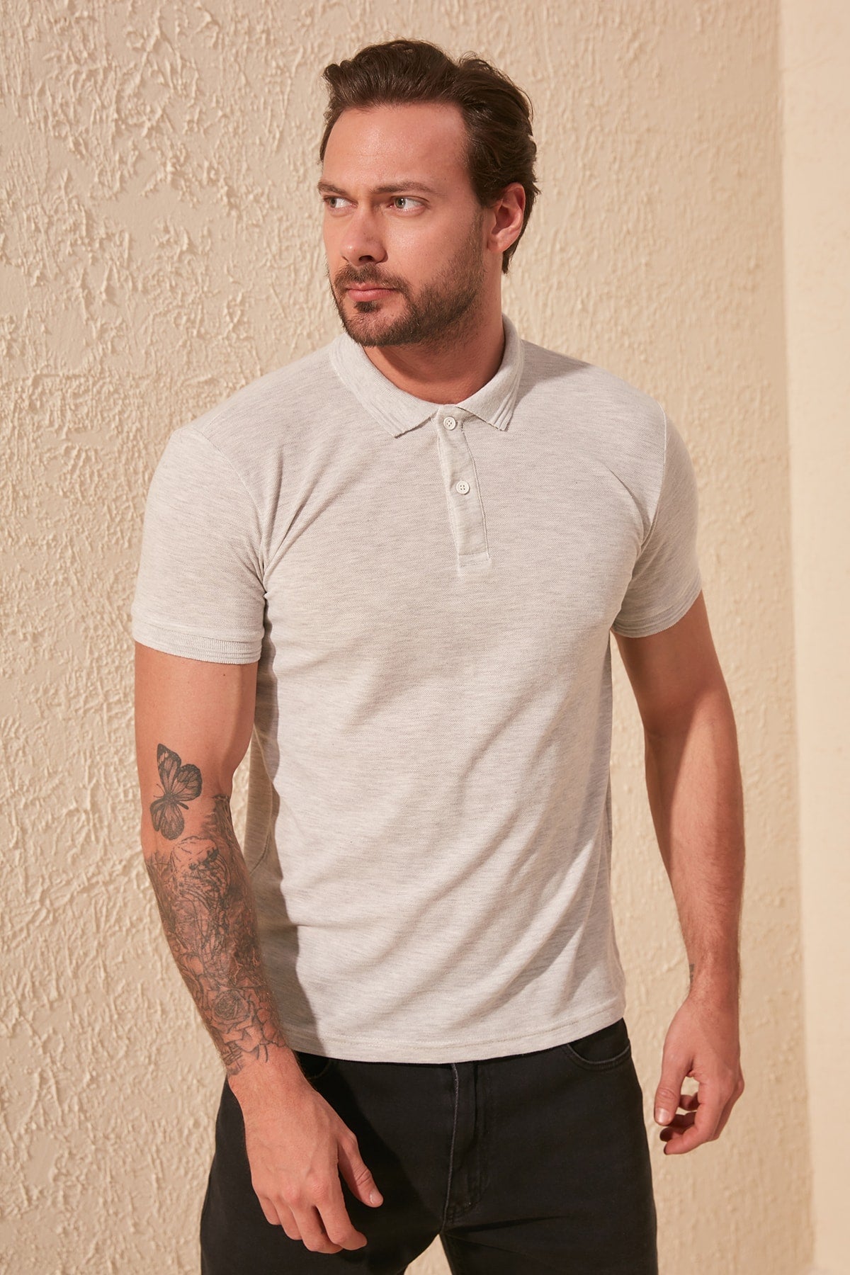 sanyamk Male Colar Jacquard Polo Collar T-Shirt TMNSS20PO0009 Men 'S Clothing Fashion 2021 Summer Spring Male Top T-shirt футболка