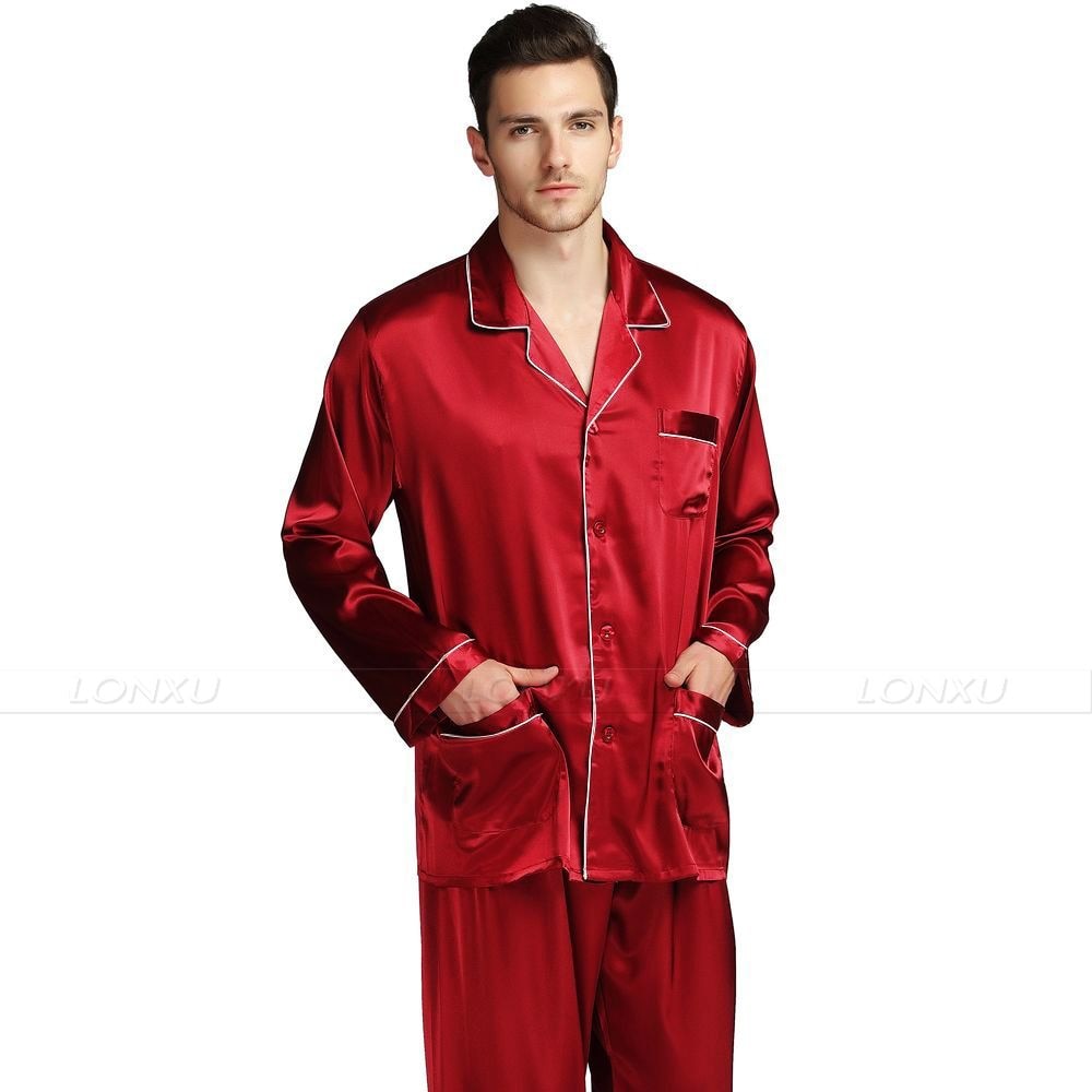 sanyamk Mens Silk Satin Pajamas  Pyjamas  Set  Sleepwear Set  Loungewear  U.S. S,M,L,XL,XXL,XXXL,4XL__Fits All  Seasons