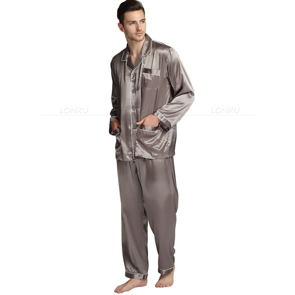 sanyamk Mens Silk Satin Pajamas  Pyjamas  Set  Sleepwear Set  Loungewear  U.S. S,M,L,XL,XXL,XXXL,4XL__Fits All  Seasons