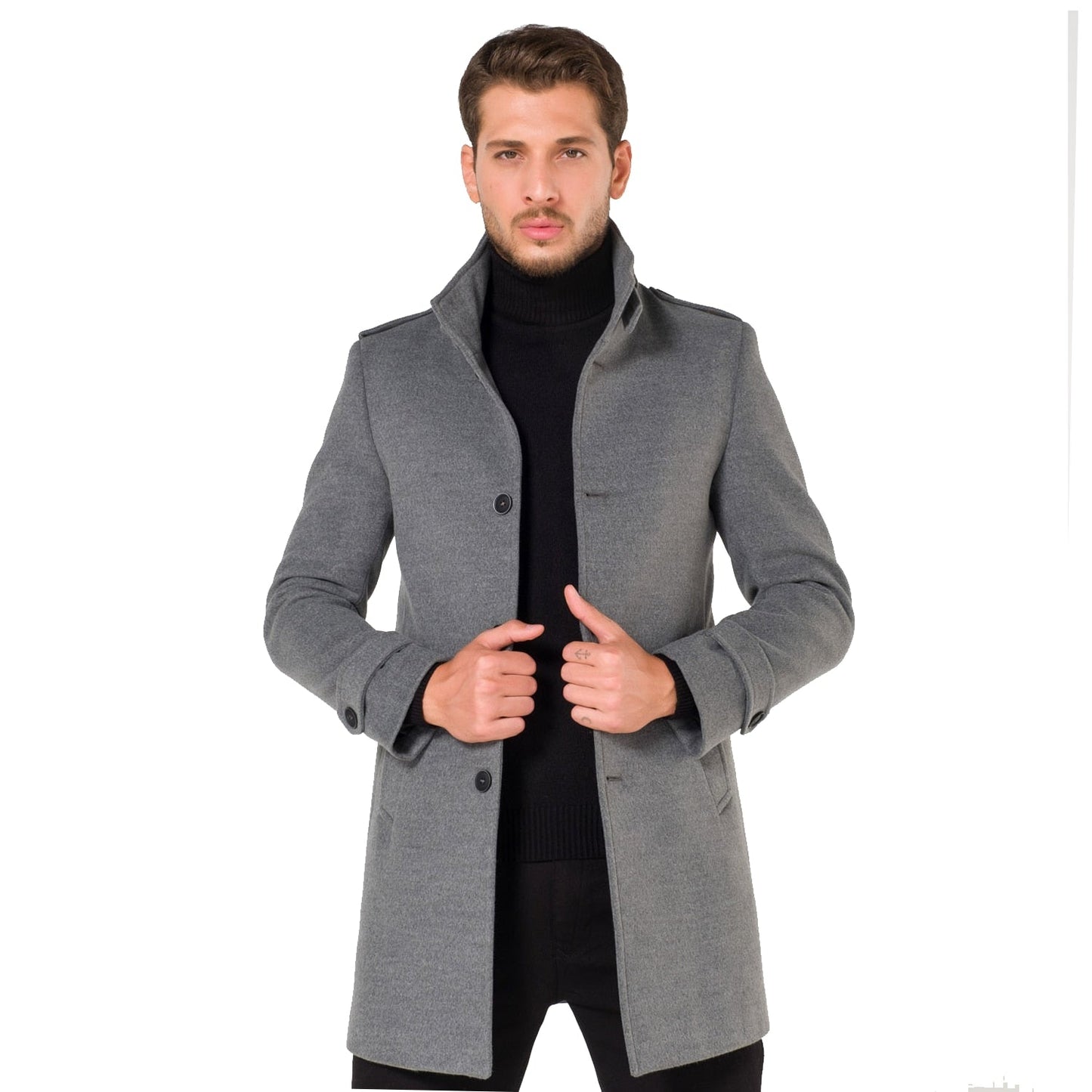sanyamk AtakGiyim 2021 Men Slim fit judge collar classic model Suitable for suits and sportswear Dirt repellent