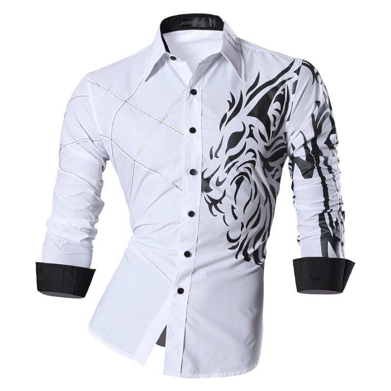 sanyamk Spring Autumn Features Shirts Men Casual Long Sleeve Casual Slim Fit Male Shirts Zipper Decoration (No Pockets) Z015