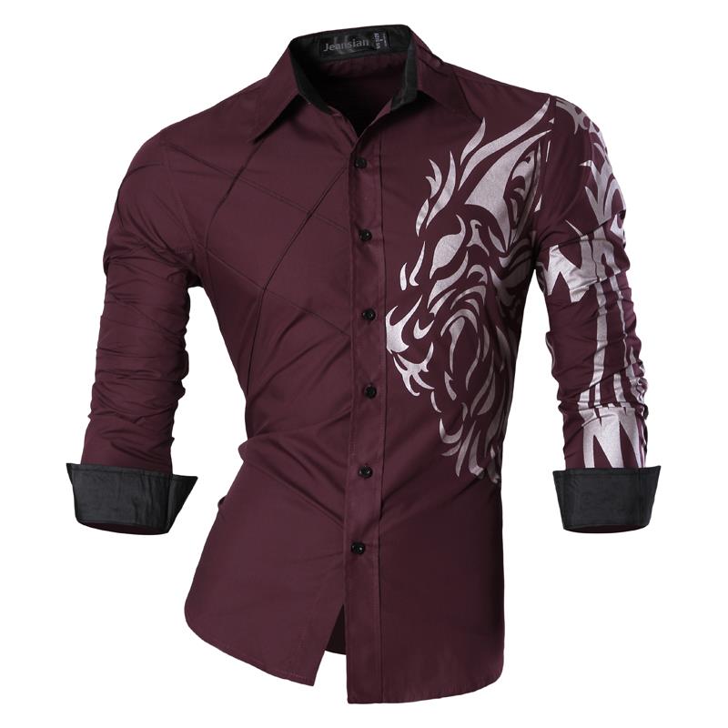 sanyamk Spring Autumn Features Shirts Men Casual Long Sleeve Casual Slim Fit Male Shirts Zipper Decoration (No Pockets) Z015