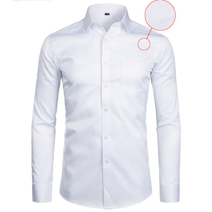 sanyamk White Business Dress Shirt Men Fashion Slim Fit Long Sleeve Soild Casual Shirts Mens Working Office Wear Shirt With Pocket S-8XL